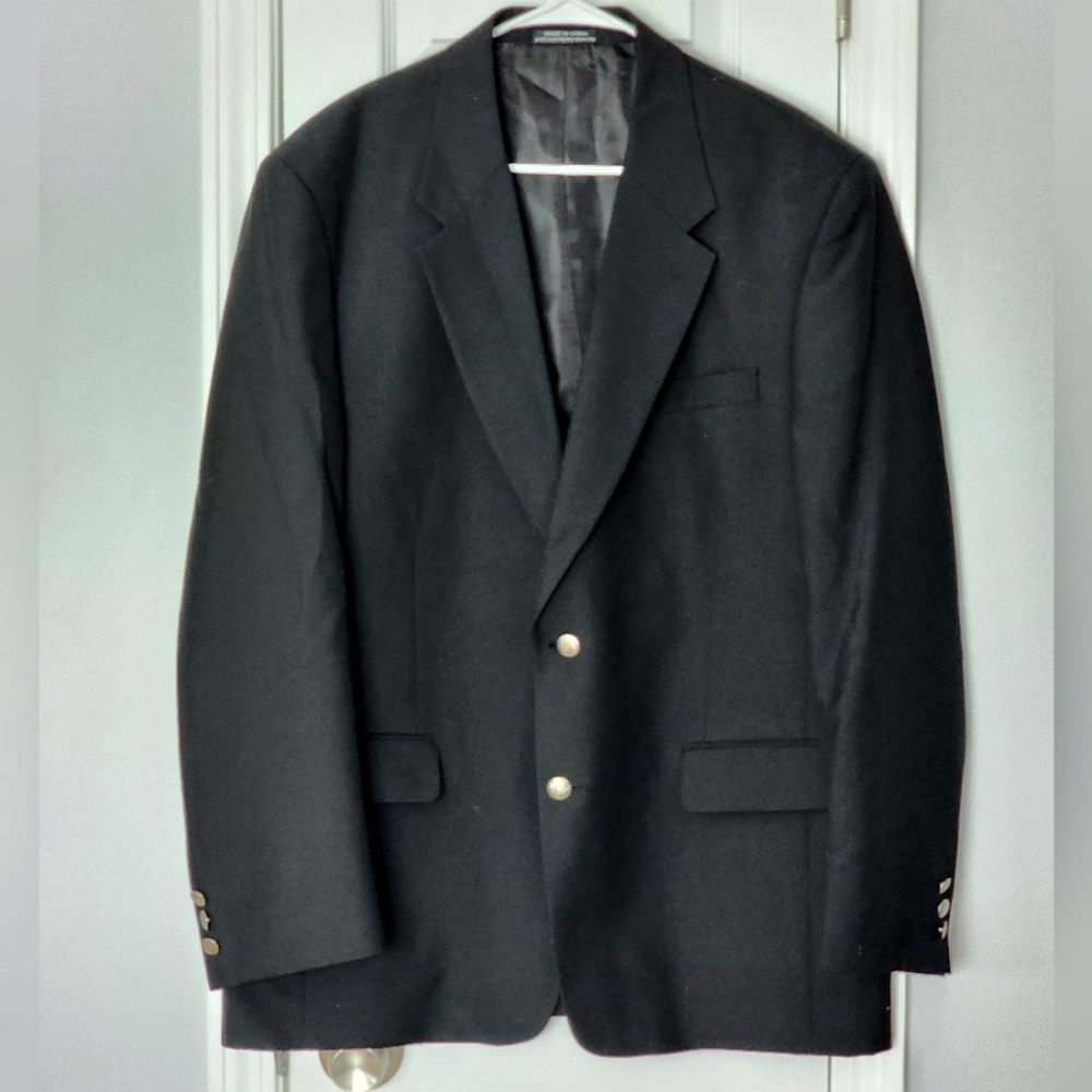 Hunt Valley Gentlemens Clothing Black Blazer, Size 44R
